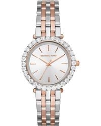 Michael Kors - Darci Mk3218 Silver Stainless-steel Quartz Watch With Brown Dial - Lyst