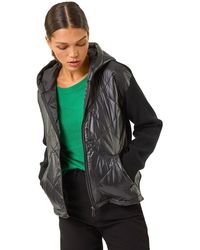 Roman - Diamond Quilted Hooded Mix Jacket - Lyst