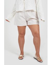 Brave Soul - Curve Linen Look Tailored Shorts - Lyst