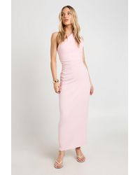 Boohoo - Petite Jersey Crepe One Shoulder Ruched Midi Dress - Lyst
