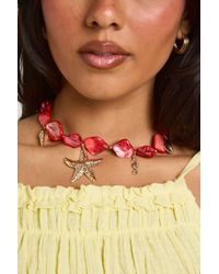Boohoo - Shell Starfish Statement Charm Necklace - Lyst