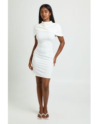 Boohoo - Jersey Crepe Detail Mini Dress - Lyst