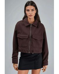 Busem - Crop Gabardine Jacket With Zipper And Pocket - Lyst