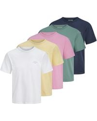 Jack & Jones - 5 Pack Crew Neck T-Shirt - Lyst