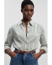Karen Millen - Poplin Stripe Bib Woven Shirt - Lyst