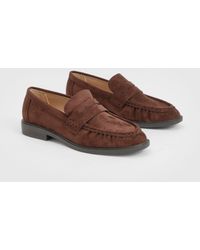 Boohoo - Wide Fit Faux Suede Ruched Loafers - Lyst