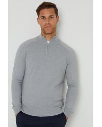 Threadbare - Textured Knit Quarter Zip Jumper - Lyst