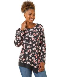 Roman - Floral Puff Print Stretch Top - Lyst