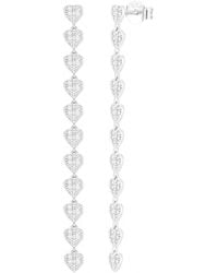 SEOL + GOLD - Sterling Heart Cz Drop Studs - Lyst