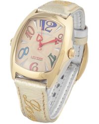 Chronotech - Silver Leather Watch - Lyst