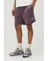 BoohooMAN - Regular Fit Striped Script Short - Lyst