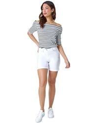 Roman - Stretch Elastic Waist Turn Up Shorts - Lyst
