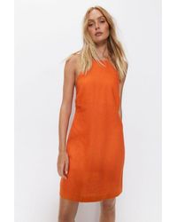 Warehouse - Linen Halter Neck Mini Dress - Lyst