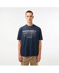 Lacoste - Loose Fit Organic Cotton Pique T-shirt In Marineblauw - Lyst