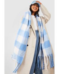 Boohoo - Flannel Chunky Knit Scarf - Lyst