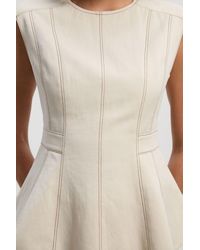 Karen Millen - Petite Tencel Cotton Contrast Zip Up Woven Peplum Top - Lyst