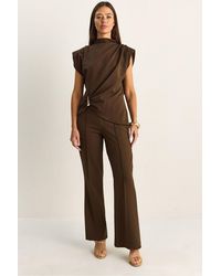 Bianco Lucci - High Waist Flare Leg Co-Ord Set - Lyst