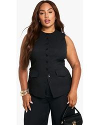 Boohoo - Plus Longline Fitted Tailored Waistcoat - Lyst