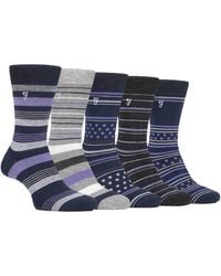 Farah - 5 Pack Bamboo Bright Striped Patterned Socks - Lyst
