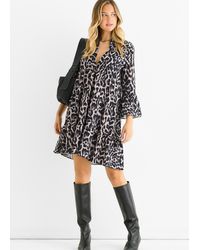 Gini London - Animal Print Skater Mini Dress - Lyst