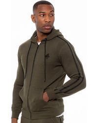 Enzo - Zip Up Hoodie With Tape - Lyst