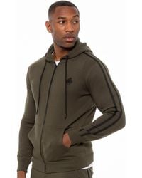 Enzo - Zip Up Hoodie With Tape - Lyst