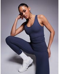 4505 - Soft Touch Rib Vest With Inner Bra - Lyst
