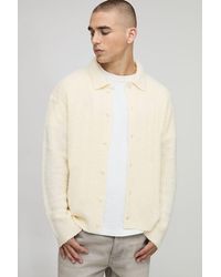 BoohooMAN - Boxy Fit Brushed Knitted Shirt - Lyst
