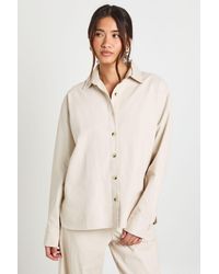 Boohoo - Chambray Oversized Shirt - Lyst