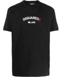 DSquared² - Cool Fit Zwart T-shirt Met -merk Milano-logo - Lyst