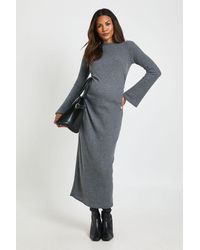 Boohoo - Maternity Slash Neck Midaxi Dress - Lyst