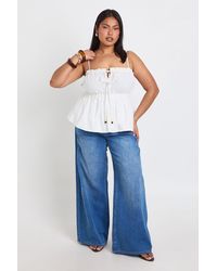 Boohoo - Plus Beaded Detail Ruched Cami Top - Lyst