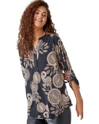 Roman - Textured Paisley Print Stretch Shirt - Lyst
