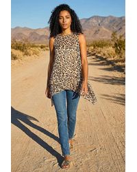Roman - Animal Print Wrap Hem Tunic Top - Lyst