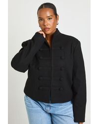 Boohoo - Plus Military Cropped Jacket - Lyst