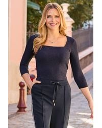 Sosandar - Texture Square Neck Top - Lyst
