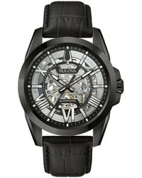 Bulova - Sutton Skeleton Watch 98A304 Leather (Archived) - Lyst
