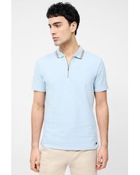 French Connection - Light Cotton Tipping Collar Short Sleeve 1/4 Zip Polo Shirt - Lyst
