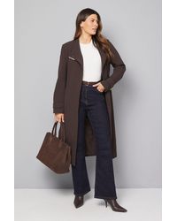 Wallis - Double Crepe Wrap Belted Coat - Lyst