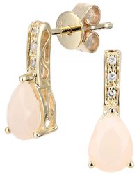 DIAMANT L'ÉTERNEL - 9Ct Diamond And Opal Gemstone Teardrop Cut Drop Earrings - Lyst