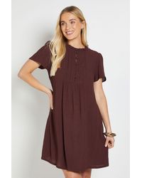 Wallis - Petite Cheesecloth Pintuck Shift Dress - Lyst