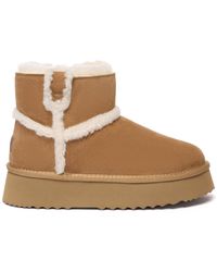 EverAu Australia - Ever Au Barren Leather Chic Platform Short Boots - Lyst
