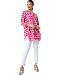 Roman - Cotton Geometric Pocket Longline Tunic Top - Lyst