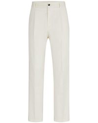 HUGO - Felix242 Solid Patterned Straight Chinos - Lyst