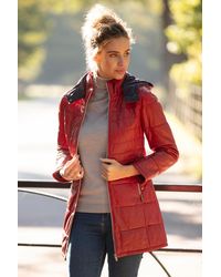 Monom - 'Sofia' Detachable Hood Three Quarter Leather Jacket - Lyst