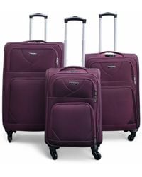 Infinity Leather - Softshell-Reisekoffer Aus Leichtem, Violettem Nylon Mit 4 Rädern, Urlaubskoffer - Lyst