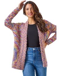 Roman - Fluffy Longline Cosy Cardigan - Lyst