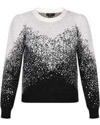 faina - Jumper Wol Wit Zwart - Lyst