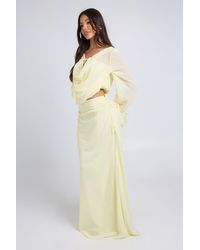Boohoo - Chiffon Tie Detail Draped Top - Lyst