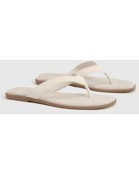 Boohoo - Wide Fit Square Toe Flip Flops - Lyst